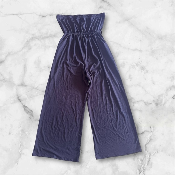Mia Rose Brand Women’s Jumpsuit wide leg Strapless with pockets elastic waist - Picture 3 of 16